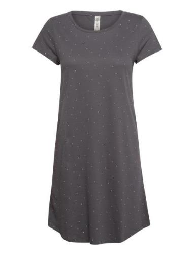 Nightdress Big Tee Aop Dots Nattkjole Grey Lindex