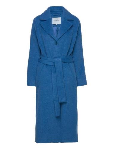 Msgloria Wool Belted Coat Outerwear Coats Winter Coats Blue Minus