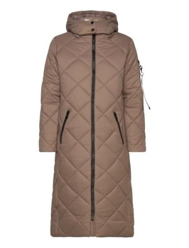 Crgaiagro Long Jacket Fôret Kåpe Brown Cream