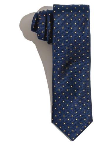 Navy Yellow Dots Silk Slips Navy AN IVY