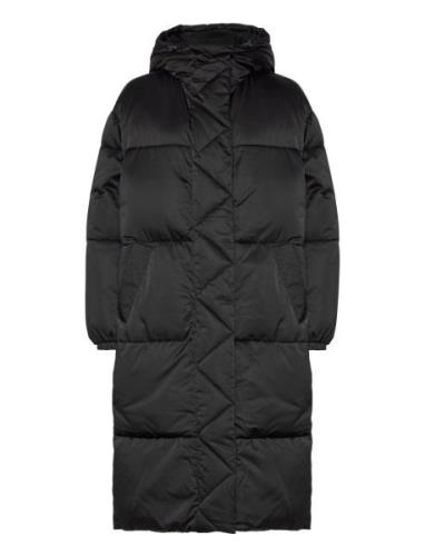 Tjw Long Satin Puffer Fôret Kåpe Black Tommy Jeans