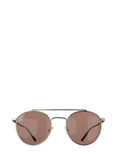 Lori Gold Brown Pilotsolbriller Solbriller Gold Corlin Eyewear