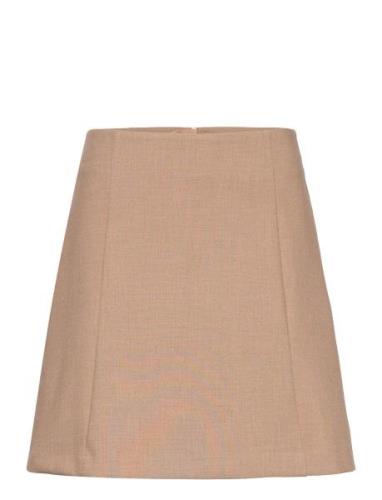 Slfrita Mw Short Skirt Camel Mel Noos Kort Skjørt Beige Selected Femme