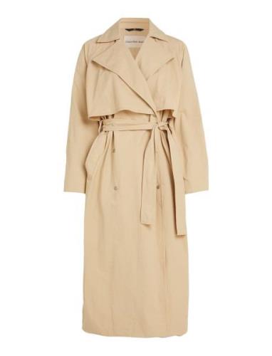 Belted Trench Coat Trench Coat Kåpe Beige Calvin Klein Jeans