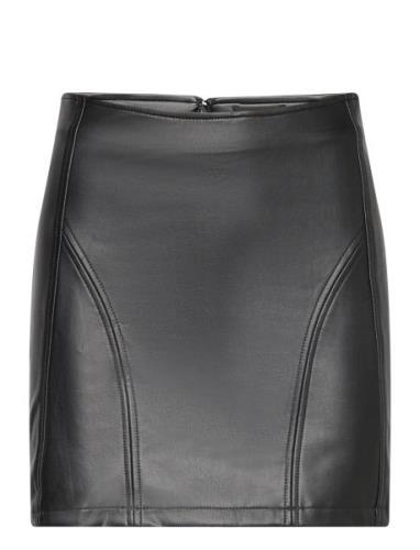 Zue Pu Mini Skirt Kort Skjørt Black GUESS Jeans