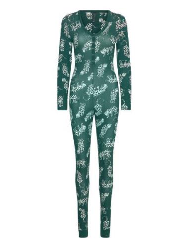 Sie Slim Henley Cats Pyjamas Green Hunkemöller