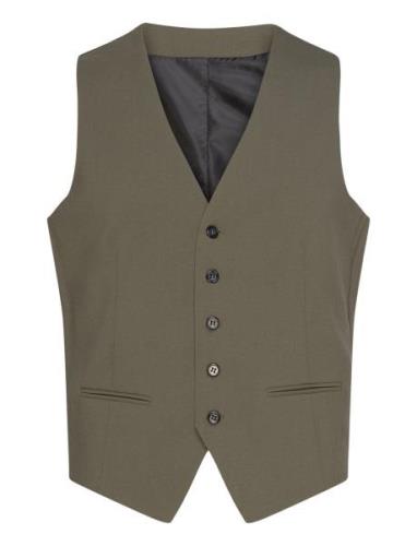 Mens Waistcoat For Suit Dressvest Khaki Green Lindbergh