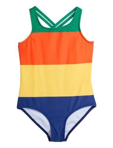 Stripe Aop Swimsuit Badedrakt Badetøy Multi/patterned Mini Rodini