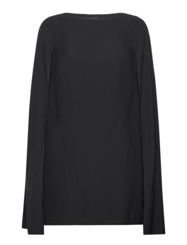 Cape Georgette Cocktail Dress Kort Kjole Black Lauren Ralph Lauren