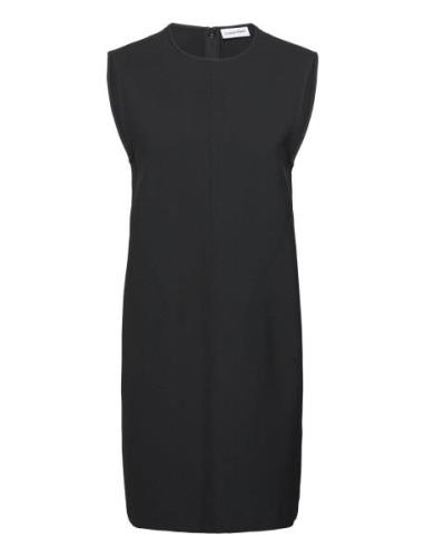 Heavy Viscose Ns Shift Dress Knelang Kjole Black Calvin Klein