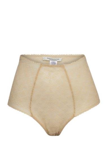 Christyup High String Lingerie Panties High Waisted Panties Beige Unde...