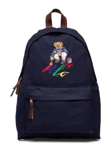 Polo Bear Canvas Backpack Ryggsekk Veske Navy Polo Ralph Lauren