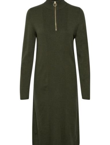 Crdela Knit Dress - Mollie Fit Dresses Knitted Dresses Khaki Green Cre...