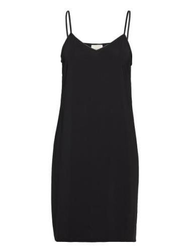 Melanie Slip Dress Knelang Kjole Black Notes Du Nord