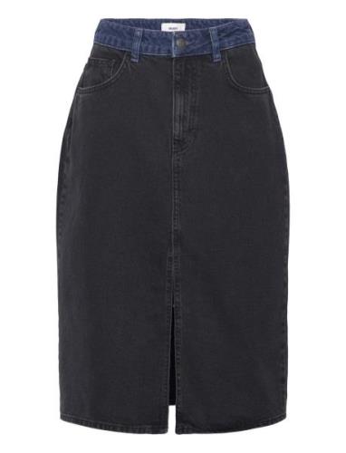 Objbeate Hw Denim Skirt E Aw Fair 23 Knelangt Skjørt Black Object