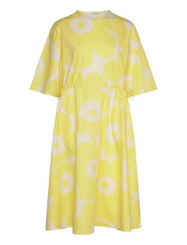 Fiaali Unikko Knelang Kjole Yellow Marimekko