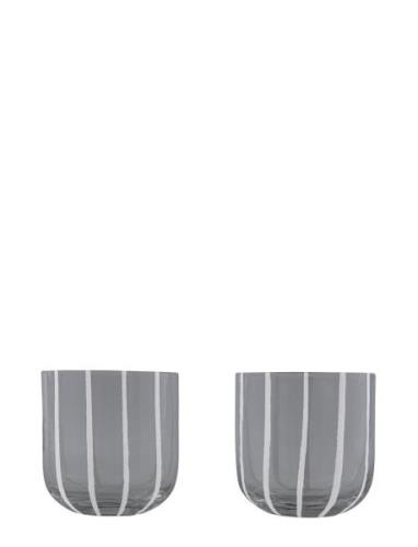 Mizu Glass - Pack Of 2 Home Tableware Glass Drinking Glass Grey OYOY L...