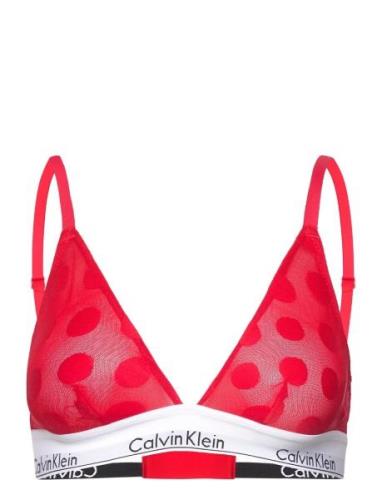 Unlined Triangle Lingerie Bras & Tops Soft Bras Bralette Red Calvin Kl...