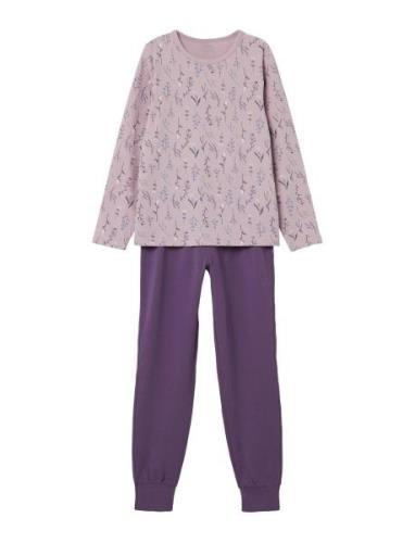 Nkfnightset Dawn Pink Flower Noos Pyjamas Sett Purple Name It