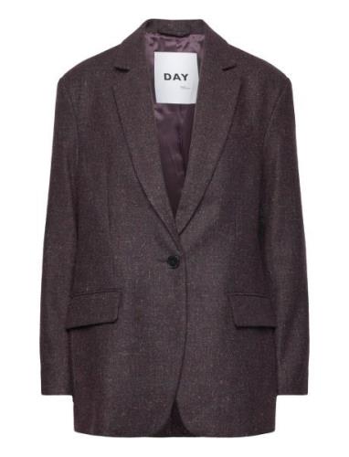 Allen - Sprinkled Wool Blazers Single Breasted Blazers Burgundy Day Bi...