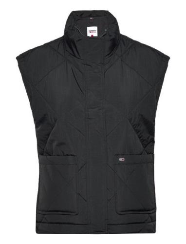 Tjw Diamond Quilt Vest Vests Padded Vests Black Tommy Jeans