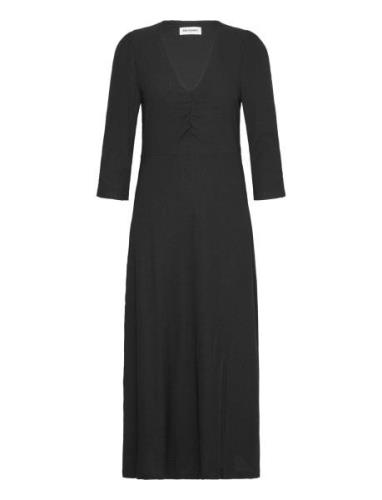 Havanall Midi Dress Ss Knelang Kjole Black Lollys Laundry