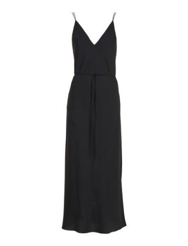 Recycled Cdc Midi Slip Dress Knelang Kjole Black Calvin Klein