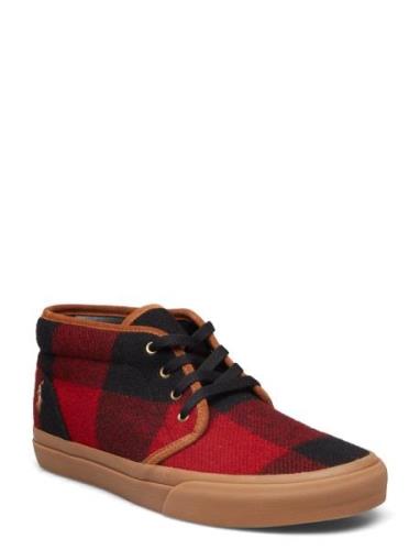 Keaton Buffalo Check Wool Chukka Høye Sneakers Red Polo Ralph Lauren