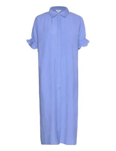 Objcif Tiana Ss Midi Dress E Ss Fair 23 Knelang Kjole Blue Object