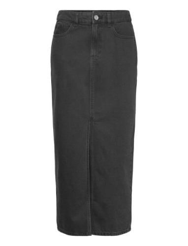 Skirt Tuva Long Black Knelangt Skjørt Black Lindex