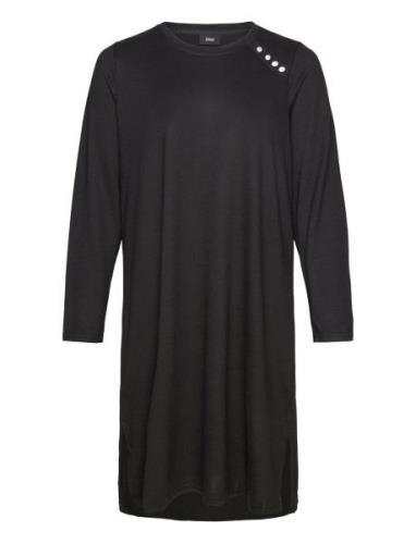 Vlucca, L/S, Abk Dress Knelang Kjole Black Zizzi