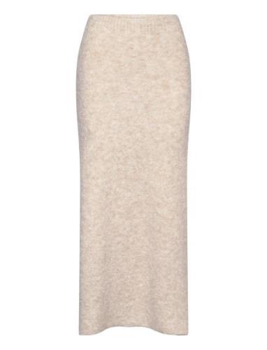 Filine Knit Skirt Langt Skjørt Beige NORR