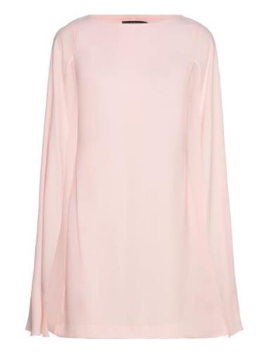 Cape Georgette Cocktail Dress Kort Kjole Pink Lauren Ralph Lauren