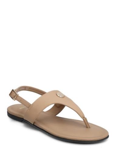 Millie_Thong_Na Flate Sandaler Beige BOSS