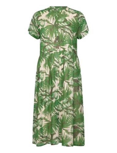 Aliyall Midi Dress Ss Knelang Kjole Green Lollys Laundry