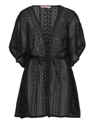 Lace Open Kaftan Strandklær Black Hunkemöller