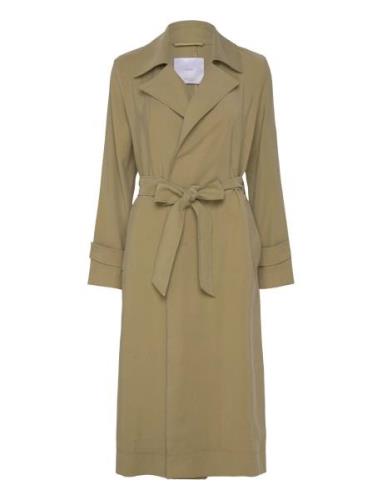 Flowy Lapel Trench Trench Coat Kåpe Khaki Green Mango