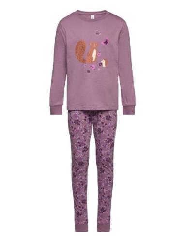 Pajama Aop Unicorn Animal Ao Pyjamas Sett Purple Lindex