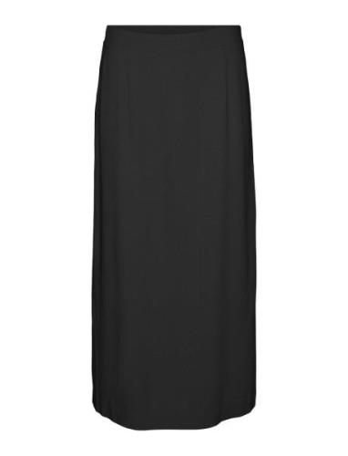 Vmmymilo Hw 7/8 Skirt Wvn Ga Knelangt Skjørt Black Vero Moda