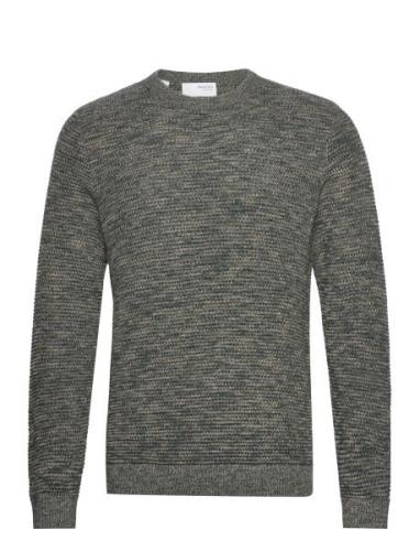 Slhvince Ls Knit Bubble Crew Neck W Tops Knitwear Round Necks Grey Sel...