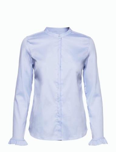 Mattie Shirt Tops Blouses Long-sleeved Blue MOS MOSH