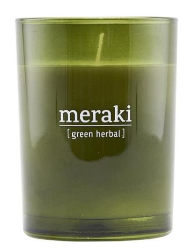 Scented Candle Green Herbal Duftlys Nude Meraki