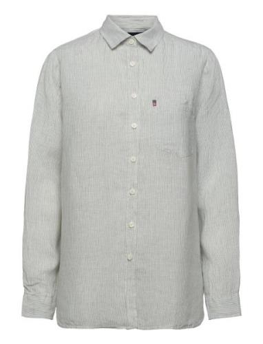 Isa Linen Shirt Tops Shirts Long-sleeved Blue Lexington Clothing