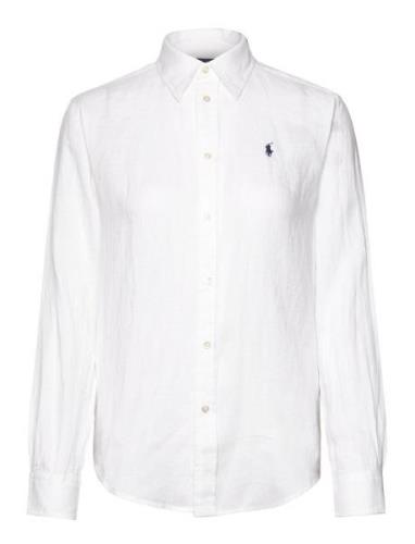 Relaxed Fit Linen Shirt Tops Shirts Long-sleeved White Polo Ralph Laur...