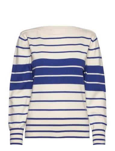 Block Stripe Boat Neck Tops T-shirts & Tops Long-sleeved Blue GANT