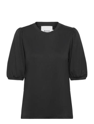 Darsy Puff Sleeve T-Shirt Tops T-shirts & Tops Short-sleeved Black Min...