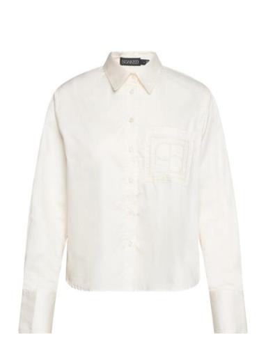 Sladriana Shirt Ls Tops Shirts Long-sleeved White Soaked In Luxury