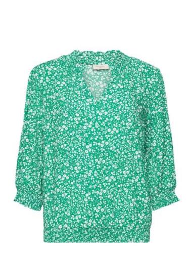 Fqadney-Blouse Tops Blouses Long-sleeved Green FREE/QUENT