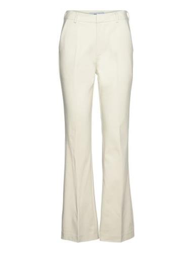 Msdexa Mid Waisted Flared Pant Bottoms Trousers Flared Cream Minus