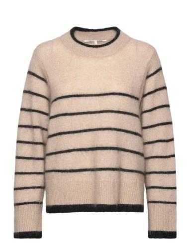 Laila Knit O-Neck Tops Knitwear Jumpers Beige Second Female